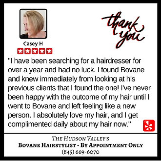 Bovane hairstylist 5-star review - Casey